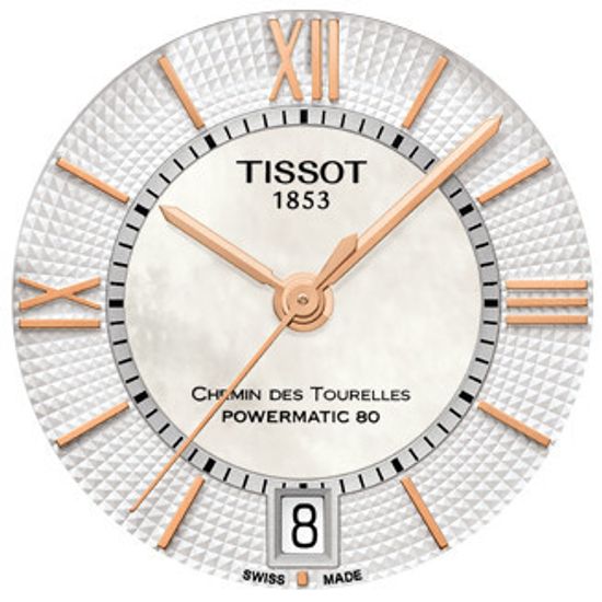 Tissot T099.207.22.118.02 женские часы Tissot Chemin Des Tourelles Powermatic 80 Lady циферблат
