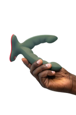 Оливковый двойной фаллоимитатор Ryde - 12,3 см. (Цвет: оливковый)