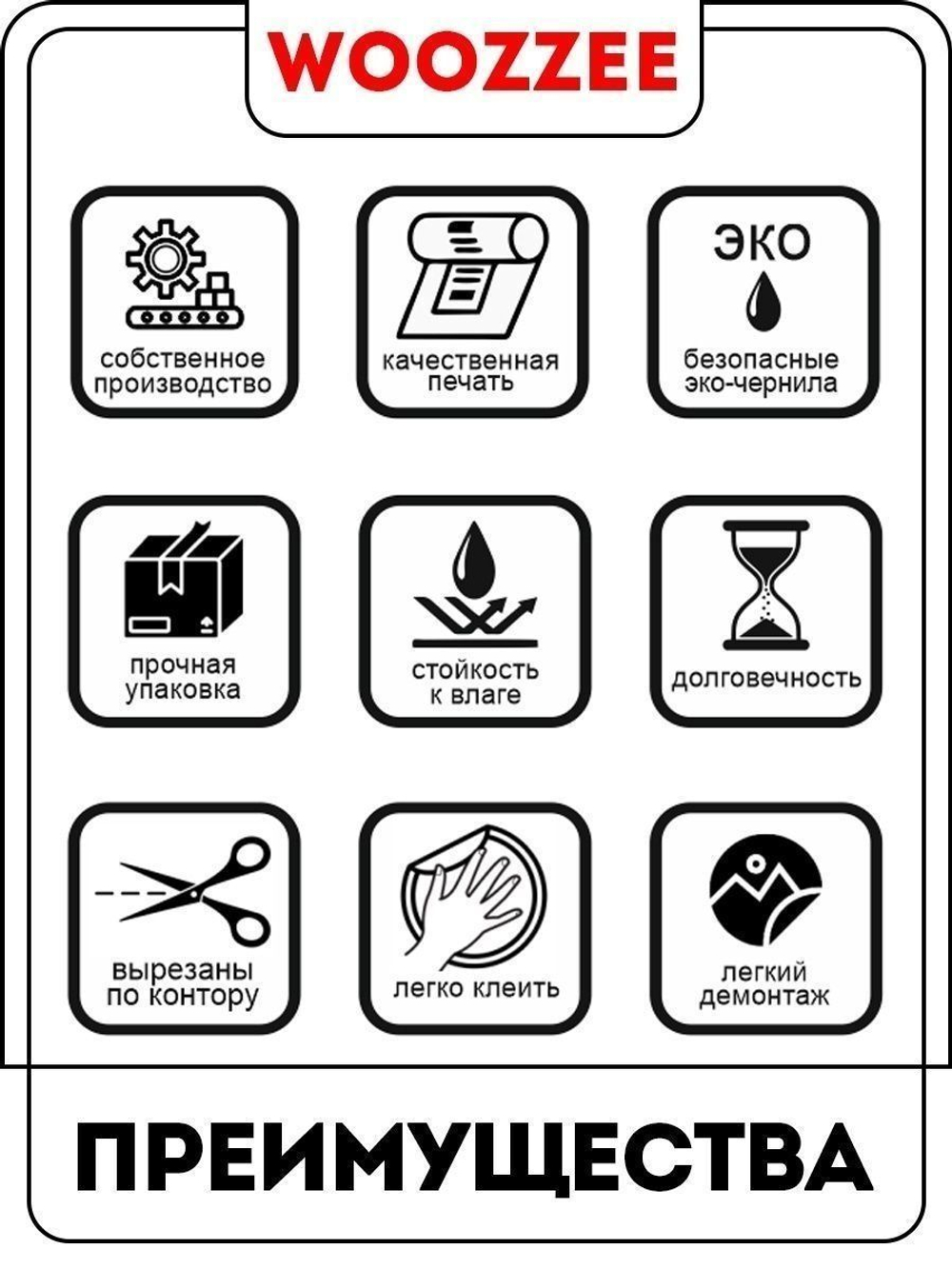 Наклейка декоративная А3 "Розовые розы с листьями"