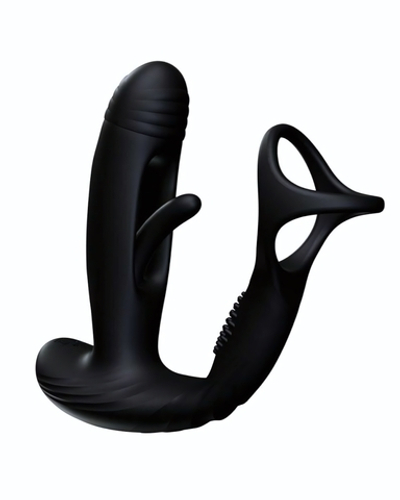 Черный инновационный масcажер простаты Pulse с функцией осцилляции (Цвет: черный)