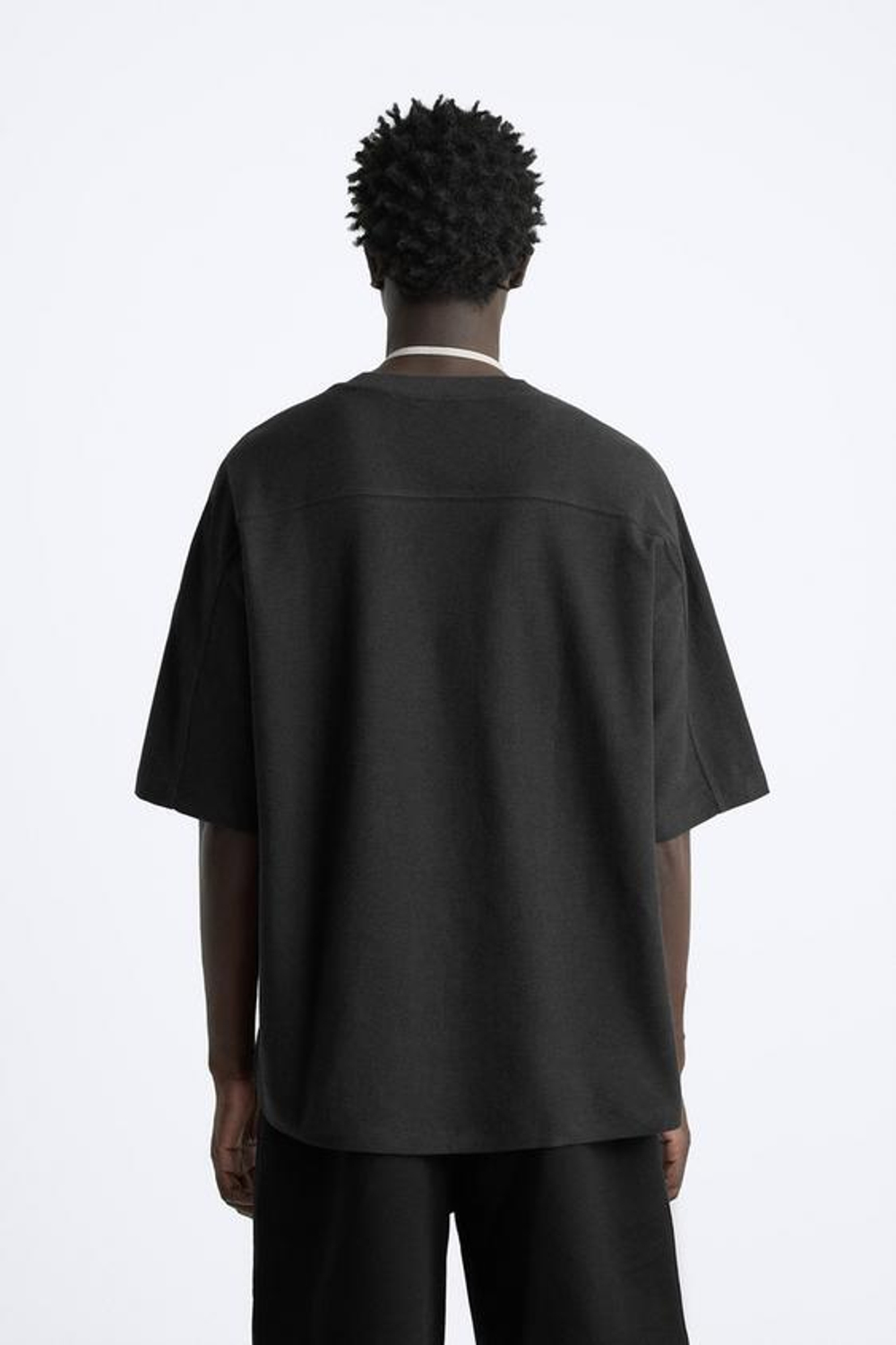 ZARA ФУТБОЛКА СВОБОДНОГО КРОЯ, АНТРАЦИТОВО-СЕРЫЙ