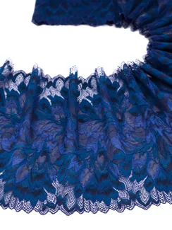 03-77 ОПТ Кружево эластичное 23 см, ультрамарин/изумруд