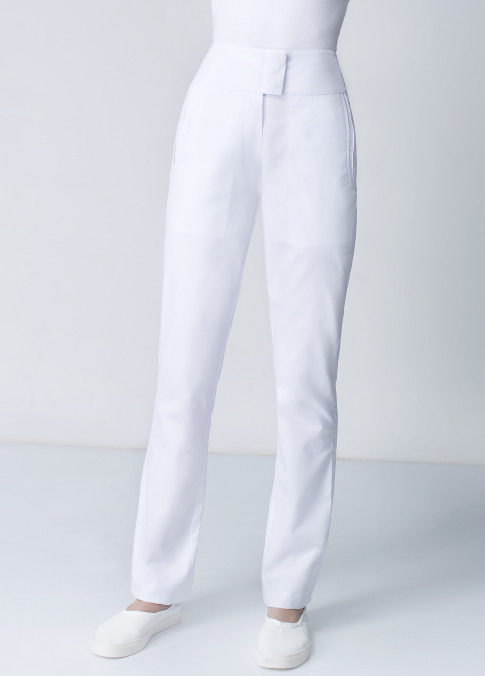 Медицинские брюки прямые полная длина