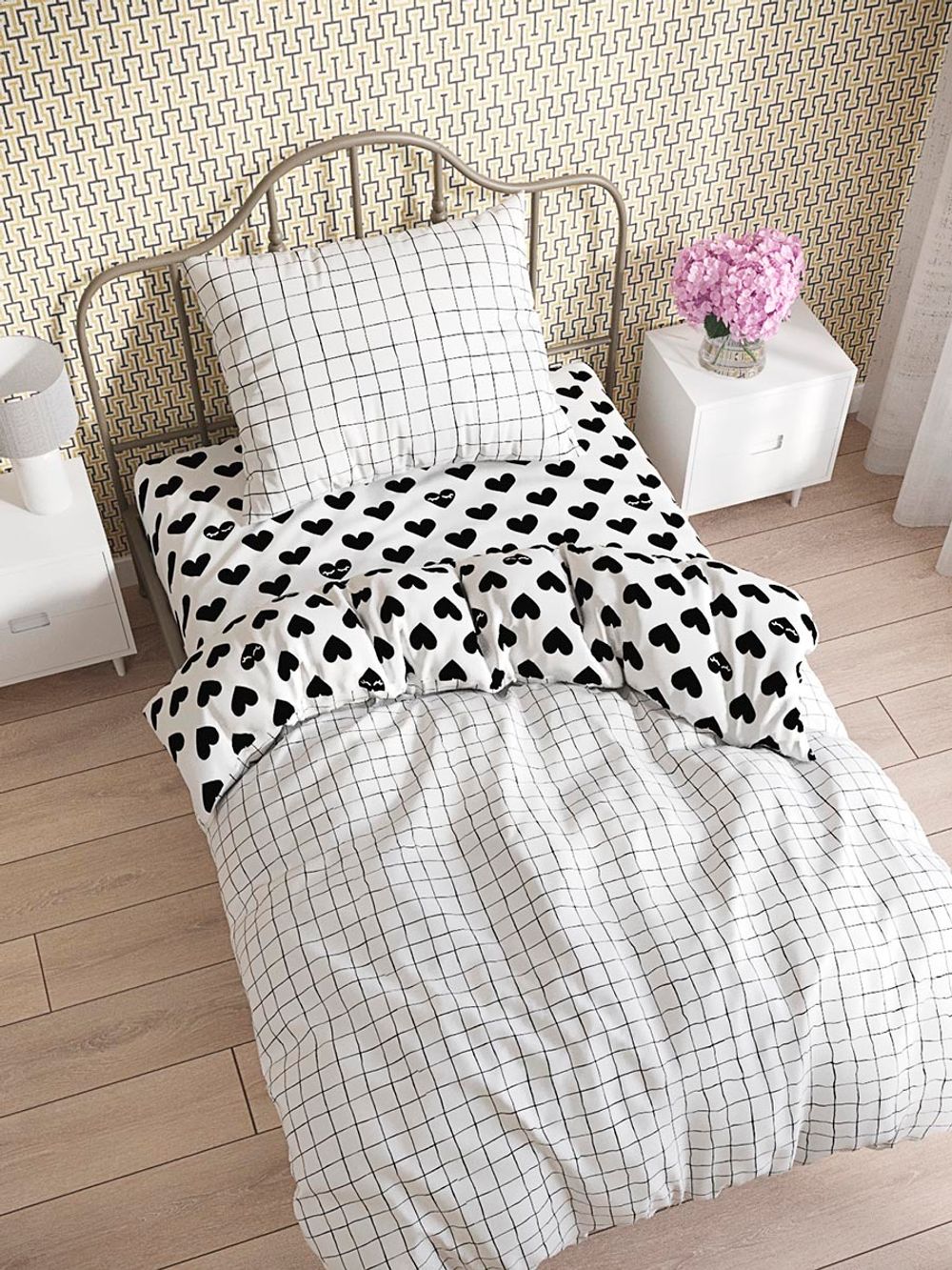 Пододеяльник бязь Сказка "Торино/Торино (компаньон)" 1,5-спальный на молнии 145x205 см