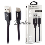 Кабель USB-micro-USB BLAST BMC-114,черный металл штекер, 1,2м круглый черный нейлон
