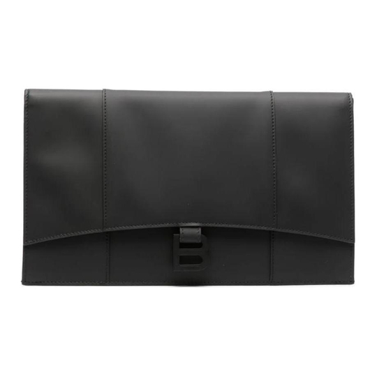 Balenciaga Calfskin Clutch Women"s Black