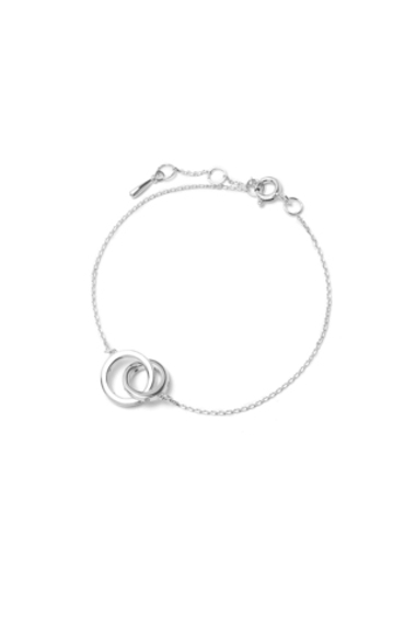 Браслет "Two circles" из серебра с фианитами