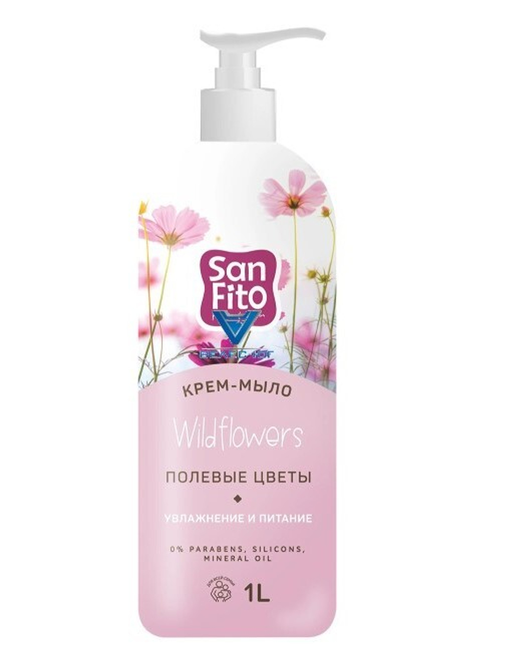 SANFITO крем-мыло Sensitive, Полевые цветы 1000мл, блок 8шт., Санфито