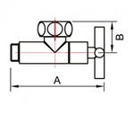 ВЕНТИЛЬ ЗАПОРНЫЙ УГЛОВОЙ КРЕСТ  1" x 1/2"  г/ш SMT8741SCH0410/2C, пар