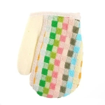 Мочалка-варежка для тела мягкая «Ультрамарин - Цветные шашечки», цвет микс