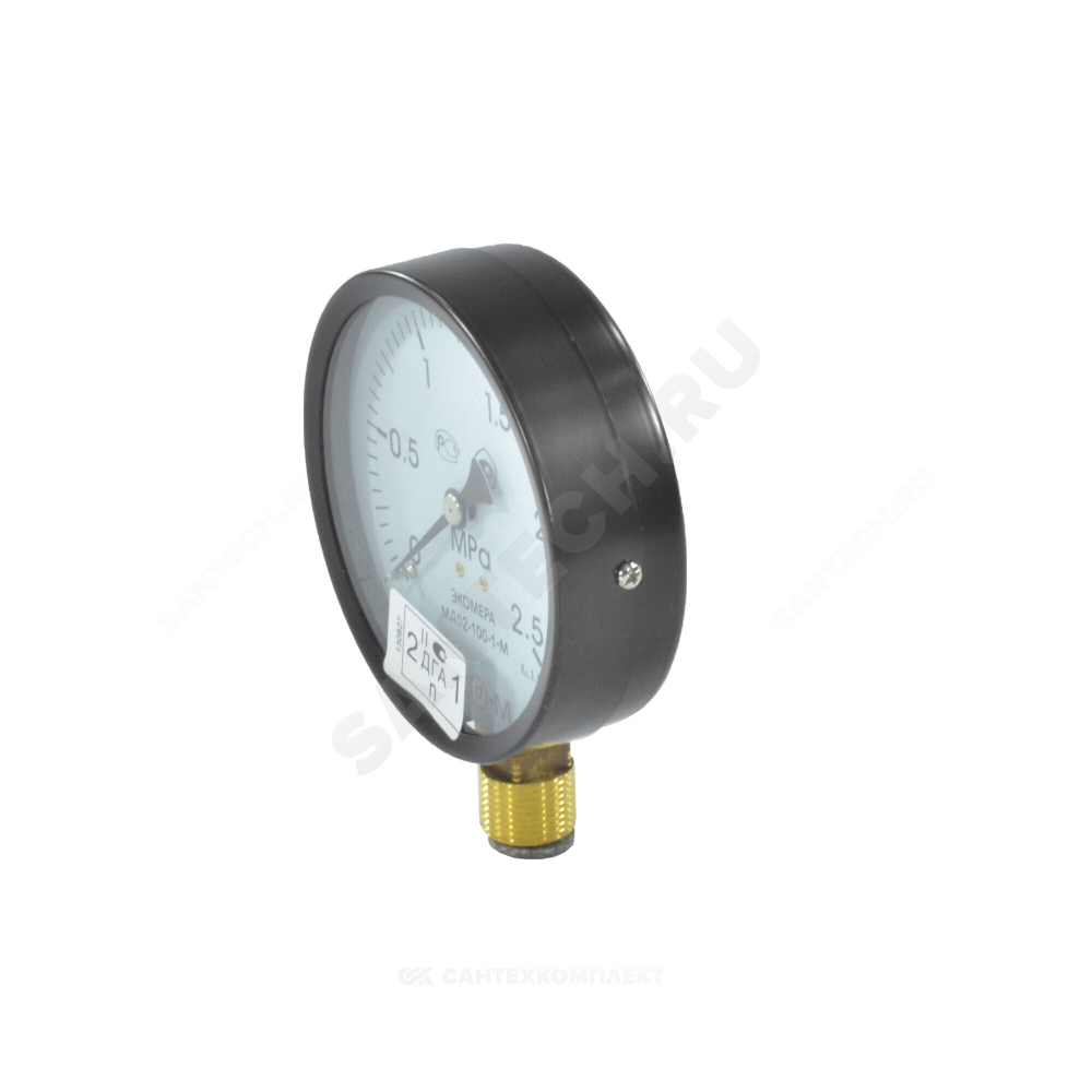 Манометр МД02 радиальный Дк100мм 0-1,6 МПа кл.1,5 G1/2" ЭКОМЕРА МД02-100-G-1,6МПа-ЭИ