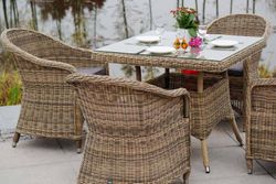 "Фредо" обеденная группа из искусственного ротанга, цвет соломенный