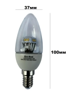 Светодиодная LED лампа С37 Е14 4,2W. свеча 10шт
