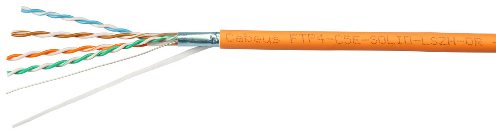 Кабель витая пара F/UTP 5e кат. 4 пары Cabeus FTP-4P-Cat.5e-SOLID-LSZH