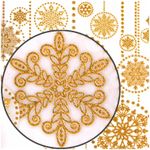 Украшение для окон и стекла ЗОЛОТАЯ СКАЗКА "Узоры из золотых снежинок 2", 30х38 см, ПВХ, 591228