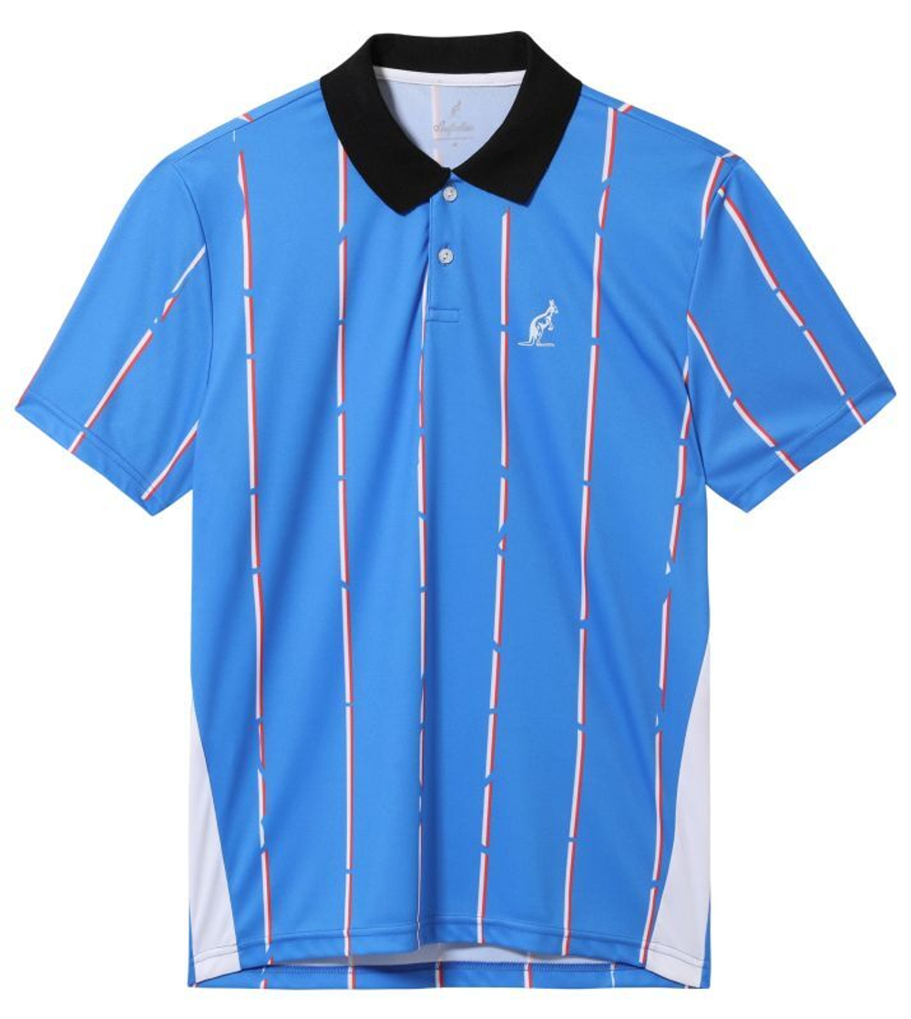 Мужское теннисное поло Australian Ace Polo Shirt With Stripes - blu zaffiro