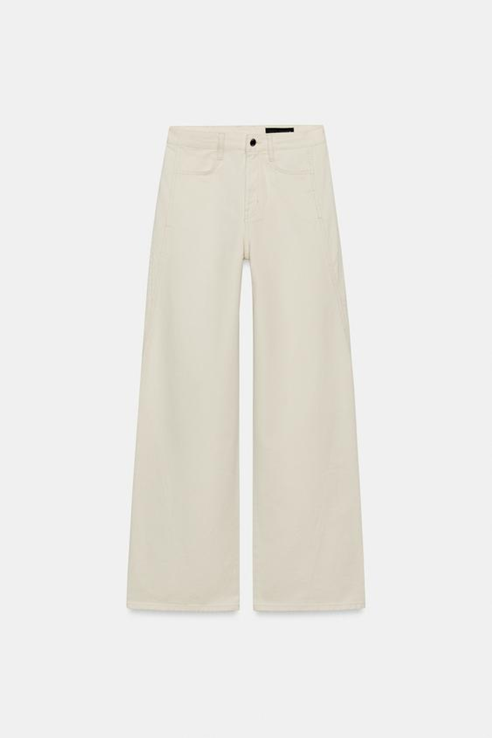 ZARA ДЖИНСЫ Z1975 WIDE LEG С ВЫСОКОЙ ПОСАДКОЙ, ЭКРЮ