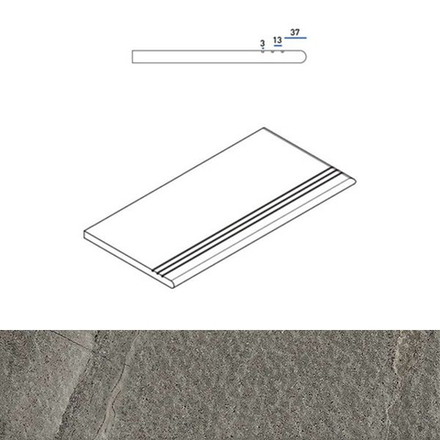 Угловая ступень CONTEMPORA X2 CARBON GRADINO ROUND GRIP SX левая (620040000030)