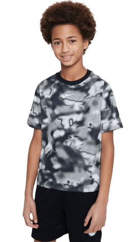 Футболка для мальчика теннисная Nike Dri-Fit Multi+ Printed Training Top - black/white