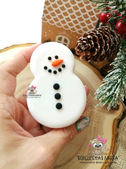Силиконовая форма Макарун снеговичок