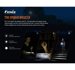 Фонарь Fenix E01 V2.0, синий, E01V20BL