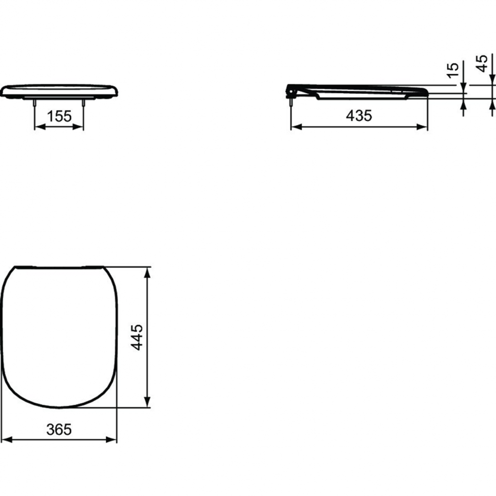 Сидение и крышка для унитаза с функцией плавного закрытия Ideal Standard TESI T3529V3