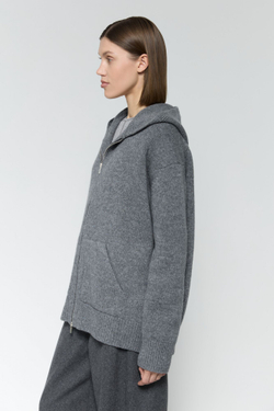 Худи на молнии из объемной шерсти