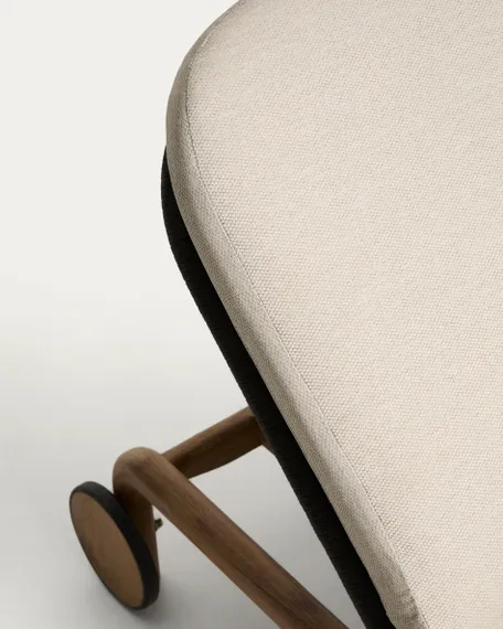 Шезлонг Alipa из массива акации и веревки темно-серого цвета