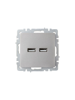 Розетка BRITE USB A+A 3.1А РЮ10-1-БрС механизм сталь IEK BR-U21-D31-K46