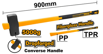 Кувалда с фибергласовой ручкой 5 кг INGCO HSTH03058D