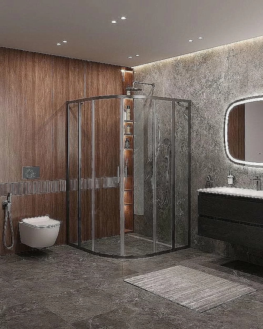 Душевой уголок Cezares Molveno 120x130 RH-22-130/120-C-GM-IV стекло прозрачное/профиль матовая оружейная сталь