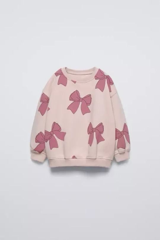 ZARA ХУДИ С ПРИНТОМ, ТЕЛЕСНО-РОЗОВЫЙ