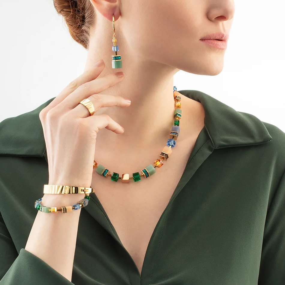 Колье Coeur de Lion Green-Blue-Peach 3039/10-0551