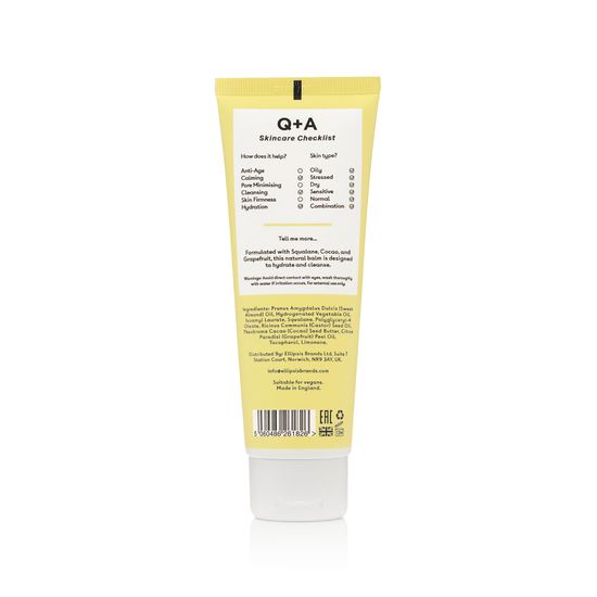 Очищающий бальзам для лица Q+A, с экстрактом грейпфрута, Grapefruit Cleansing Balm, 125мл