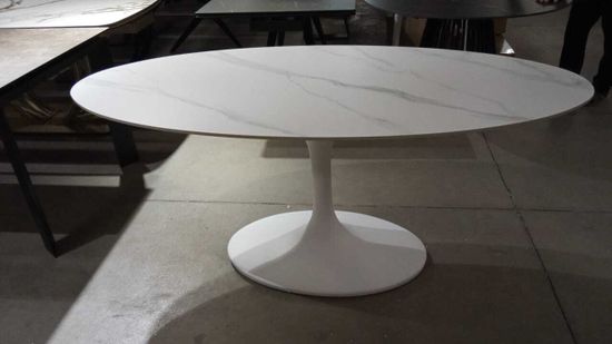 Стол AVOLA 180 MATT WHITE MARBLE SOLID CERAMIC / WHITE