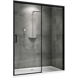 Душевая дверь Abber Komfort 160 AG93160B профиль Черный стекло прозрачное