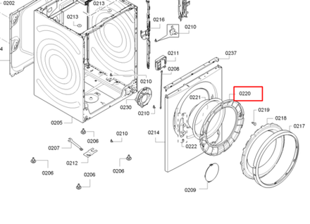 Обрамление люка для стиральной машины Bosch (Бош) внутреннее - 11005098