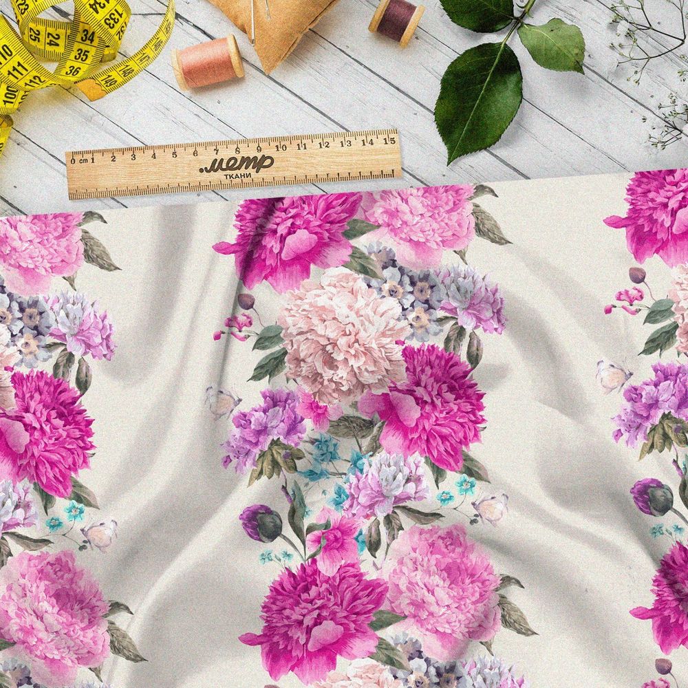 Ткань оксфорд 210 цветочные полоски