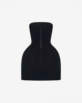 Платье мини корсетного типа из бархата