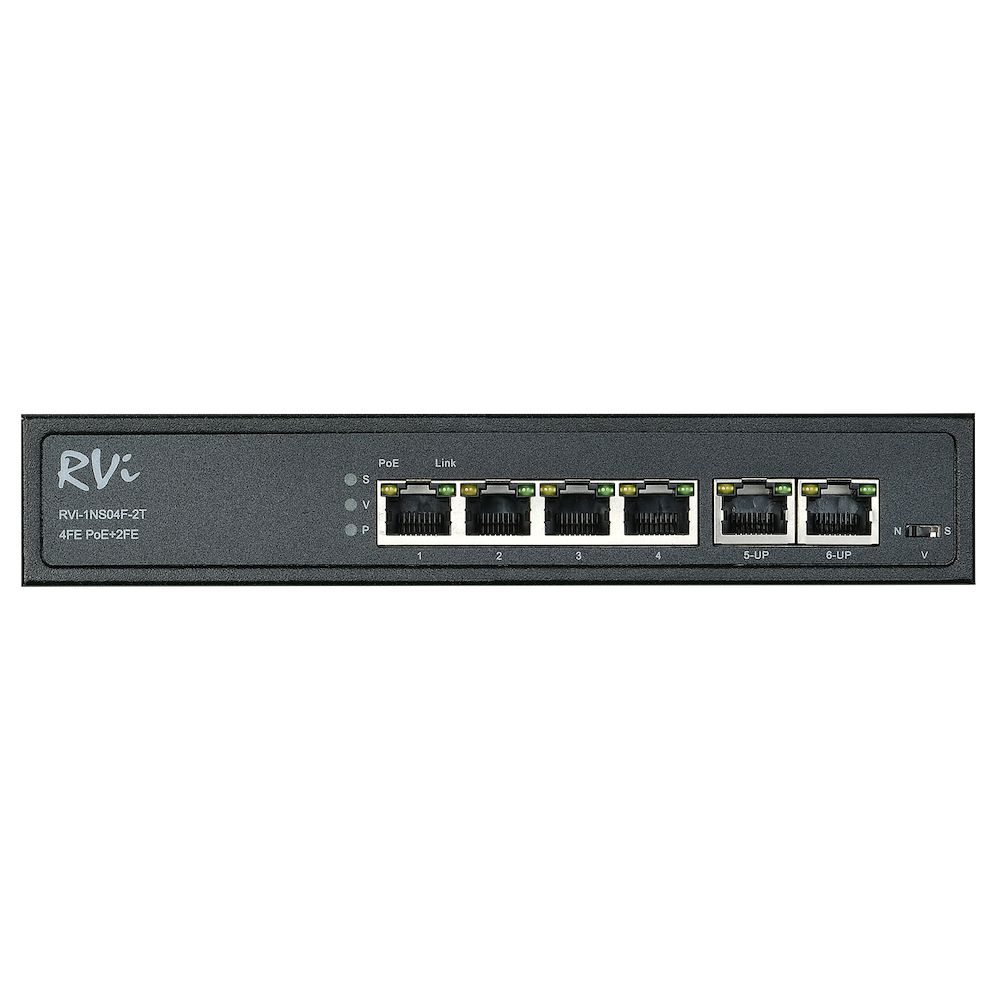 Коммутатор на 4 PoE порта RVi-1NS04F-2T NEW (Транспортный сертификат ПП 969)