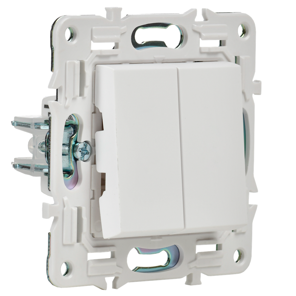 SKANDY Выключатель 2-клавишный 10А SK-V04W арктический белый IEK