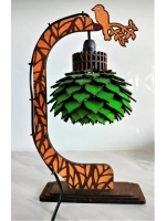 Настольный светильник из фанеры в стиле лофт "Шишка"