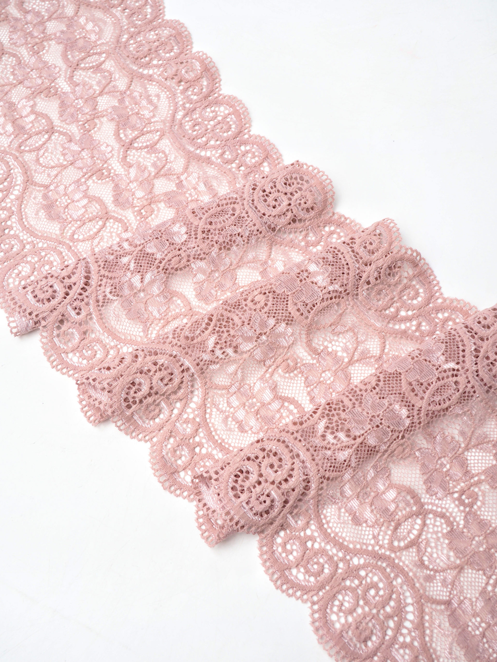 Эластичное кружево темный серебристый пион ширина 17.5 см