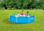 Каркасный бассейн 244х51 см Intex 28205, круглый семейный бассейн для дачи Metal Frame 1828 л