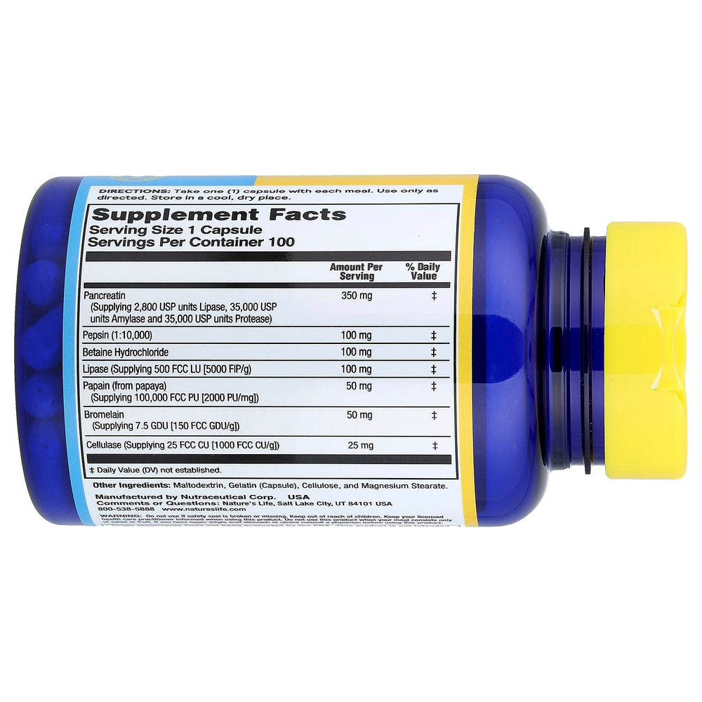 Nature's Life, Enzyme Aid™ Digestive, 100 капсул