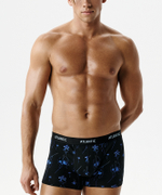 Мужские трусы шорты Atlantic, набор из 3 шт., хлопок, черные + голубые + черные, 3MH-229