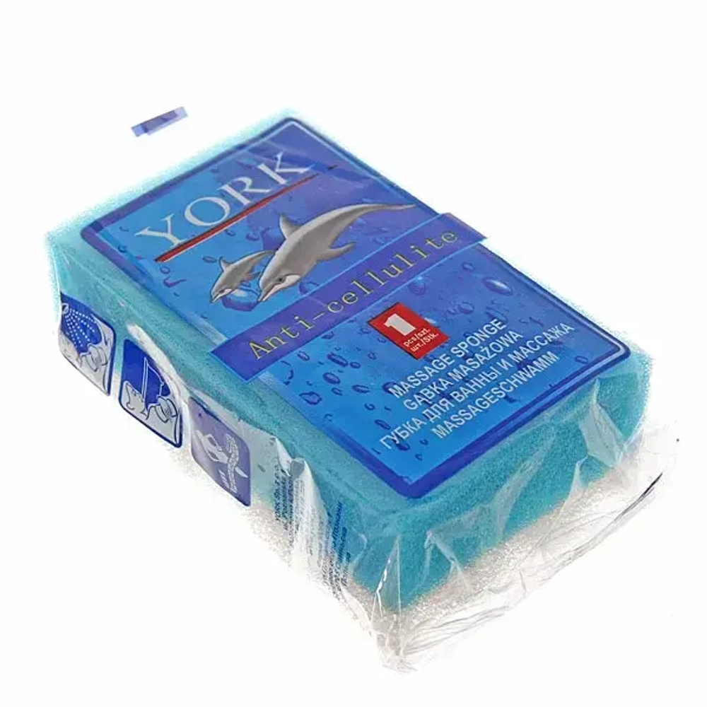 Губка для тела массажная YORK Прямоугольник 13*8*5 см