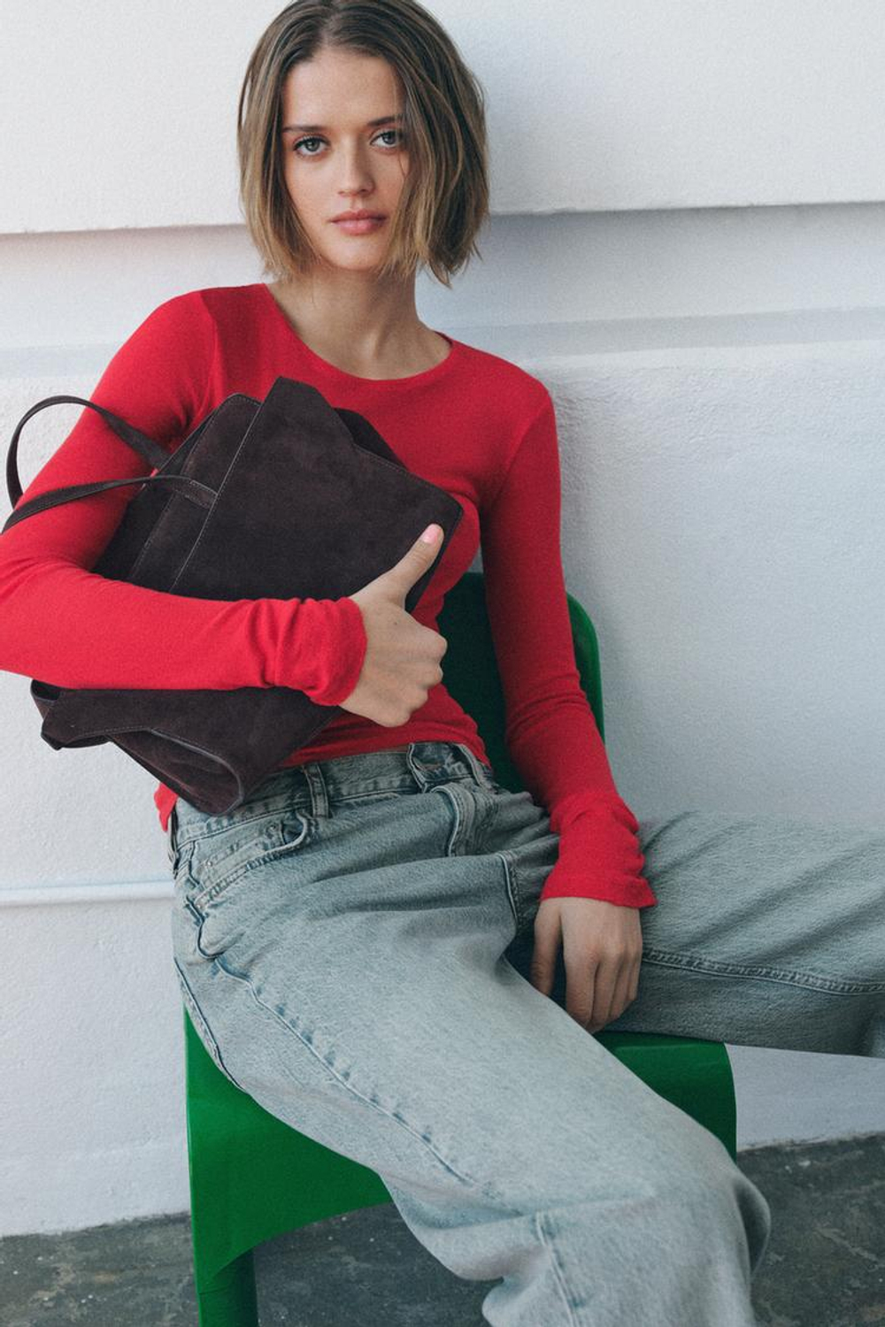 ZARA ГОРОДСКАЯ КОЖАНАЯ СУМКА, КОРИЧНЕВЫЙ