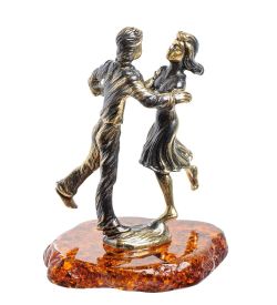 Народные промыслы AM-1152 Фигурка «Встреча» (латунь, янтарь)