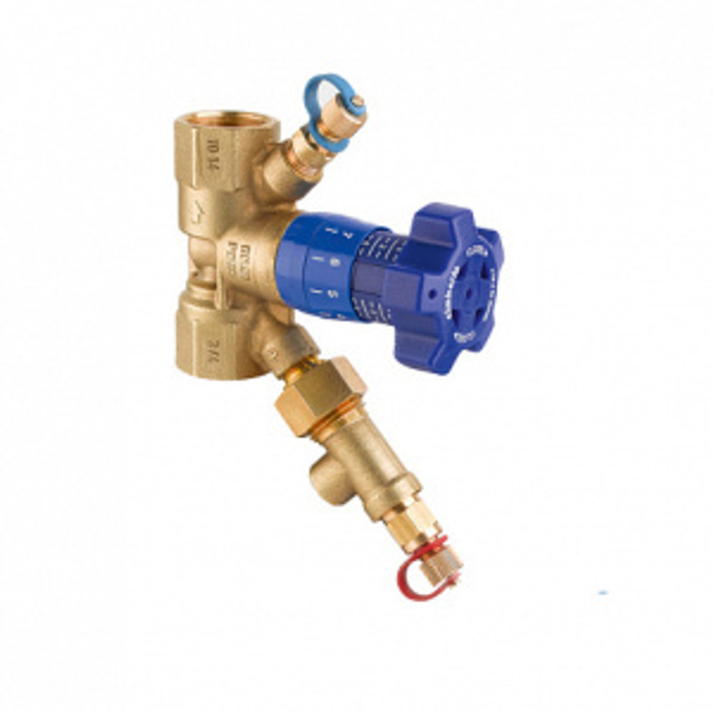 Клапан балансировочный ручной 787DP 1.1/2" корроз. латунь Kvs=10,4 PN25 BB с тройником для трубки Ci